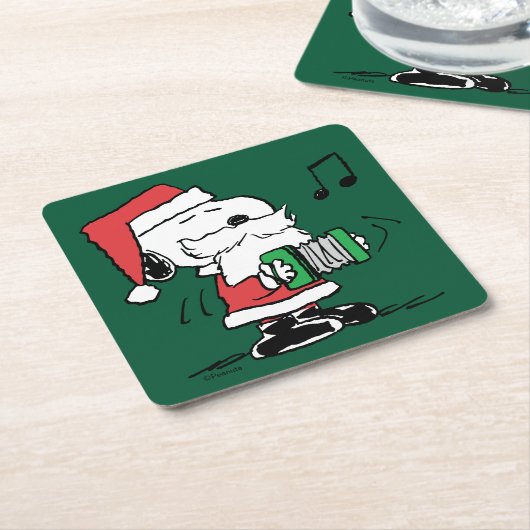 pinda's | Snoopy Santa Claus Accordian Kartonnen Onderzetters (Schuin)