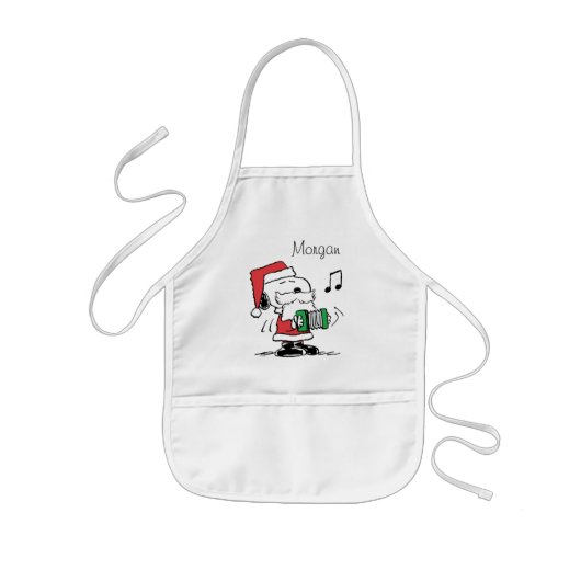 pinda's | Snoopy Santa Claus Accordian Kinder Schort (Voorkant)