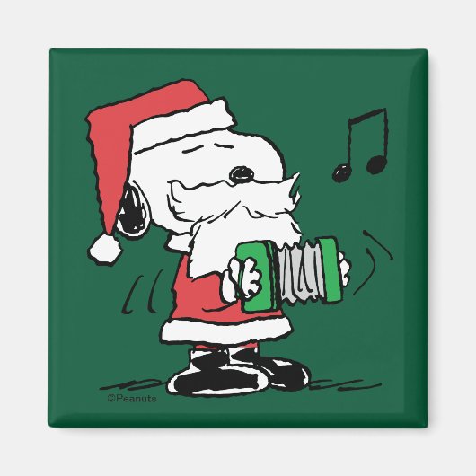 pinda's | Snoopy Santa Claus Accordian Magneet (Voorkant)