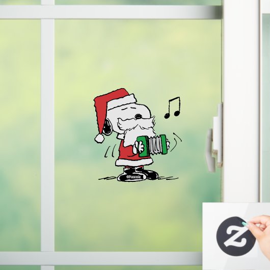 pinda's | Snoopy Santa Claus Accordian Raamsticker (Huis)