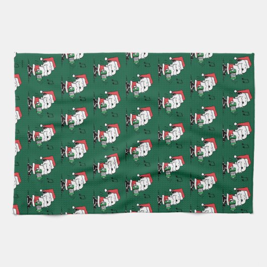 pinda's | Snoopy Santa Claus Accordian Theedoek (Horizontaal)