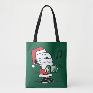 pinda's   Snoopy Santa Claus Accordian Tote Bag