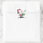 pinda's | Snoopy Santa Claus Accordian Vierkante Sticker (Tas)