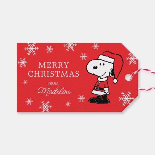 pinda's | Snoopy Santa Claus Cadeaulabel (Voorkant (Horizontaal))
