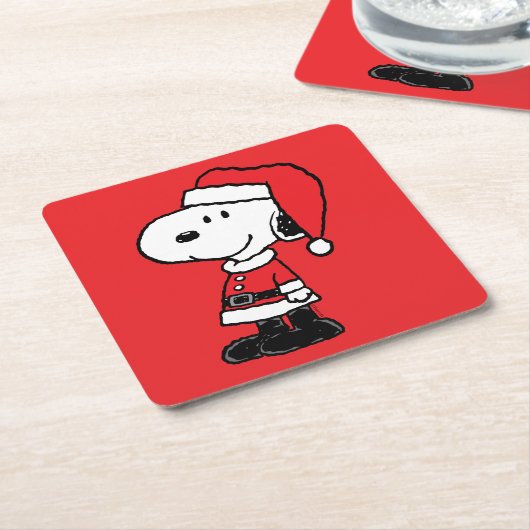 pinda's | Snoopy Santa Claus Kartonnen Onderzetters (Schuin)