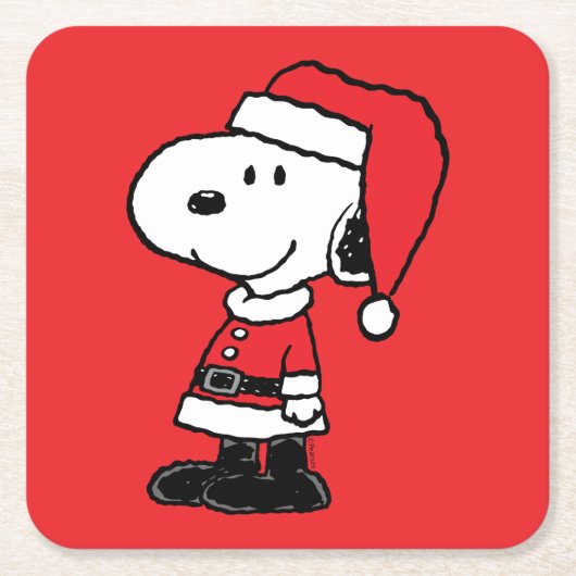pinda's | Snoopy Santa Claus Kartonnen Onderzetters (Voorkant)