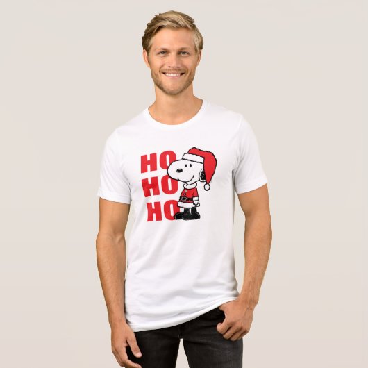 pinda's | Snoopy Santa Claus Tri-Blend Shirt (Voorkant volledig)