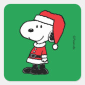 pinda's | Snoopy Santa Claus Vierkante Sticker (Voorkant)