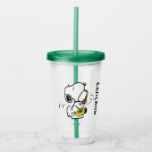 pinda's | Snoopy saxofonist Acryl Drinkbeker (Voorkant)