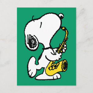pinda's   Snoopy saxofonist Briefkaart