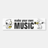 pinda's | Snoopy saxofonist Bumpersticker (Voorkant)