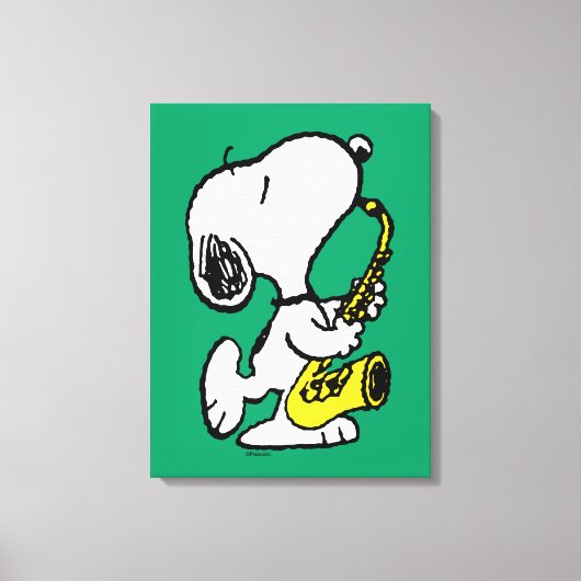 pinda's | Snoopy saxofonist Canvas Afdruk (Voorkant)