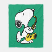 pinda's | Snoopy saxofonist Fleece Deken (Voorkant)