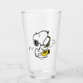 pinda's | Snoopy saxofonist Glas (Voorkant)