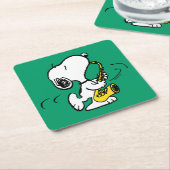 pinda's | Snoopy saxofonist Kartonnen Onderzetters (Schuin)