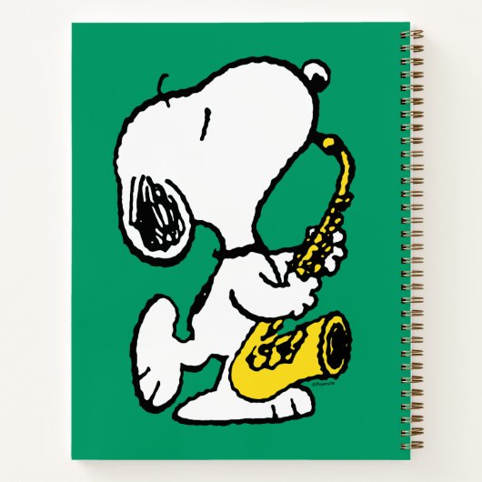 pinda's | Snoopy saxofonist Notitieboek (Achterkant)