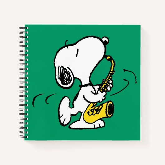 pinda's | Snoopy saxofonist Notitieboek (Voorkant)