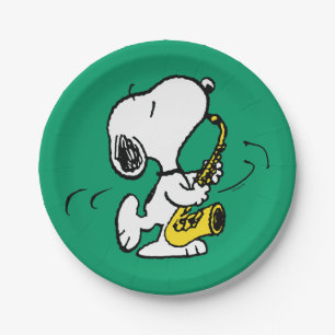 pinda's Snoopy saxofonist Papieren Bordje