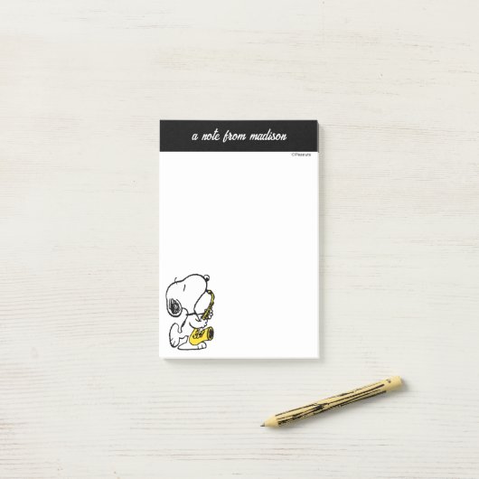 pinda's | Snoopy saxofonist Post-it® Notes (Op bureau)