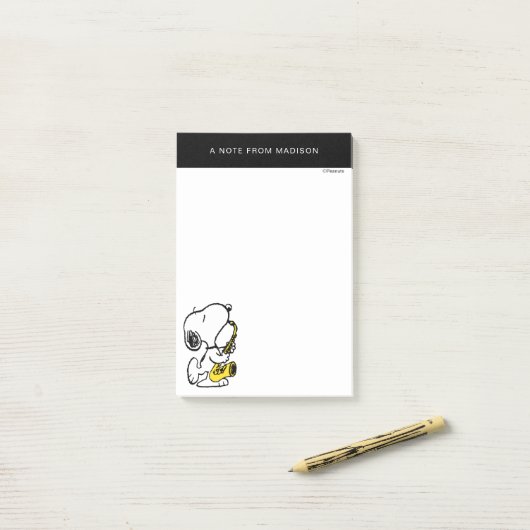 pinda's | Snoopy saxofonist Post-it® Notes (Op bureau)