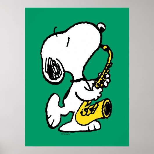 pinda's | Snoopy saxofonist Poster (Voorkant)