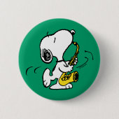 pinda's | Snoopy saxofonist Ronde Button 5,7 Cm (Voorkant)