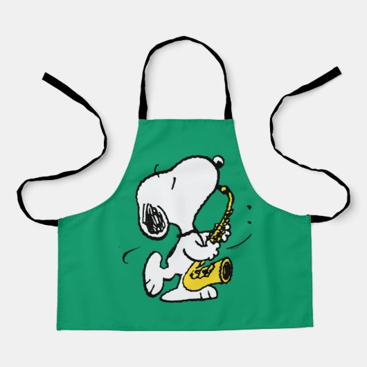 pinda's | Snoopy saxofonist Schort (Voorkant)