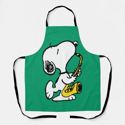 pinda's | Snoopy saxofonist Schort (Voorkant)
