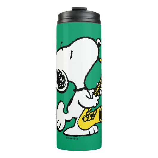 pinda's | Snoopy saxofonist Thermosbeker (Voorkant)