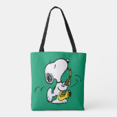 pinda's | Snoopy saxofonist Tote Bag (Achterkant)