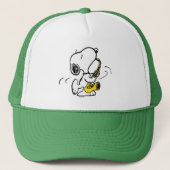 pinda's | Snoopy saxofonist Trucker Pet (Voorkant)