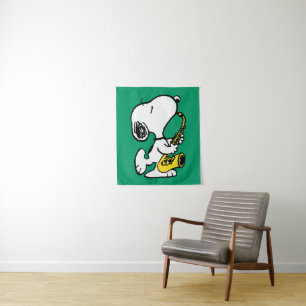 pinda's   Snoopy saxofonist Wandkleed