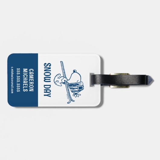 pinda's | Snoopy Ski Trip Bagagelabel (Achterkant horizontaal)