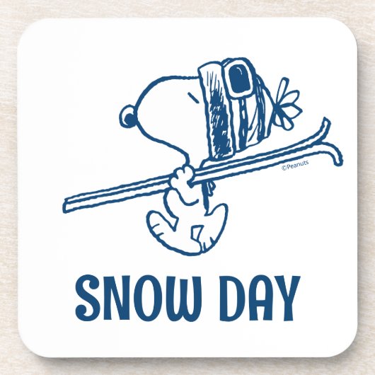 pinda's | Snoopy Ski Trip Bier Onderzetter (Voorkant)