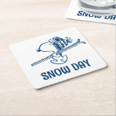 pinda's | Snoopy Ski Trip Kartonnen Onderzetters (Schuin)