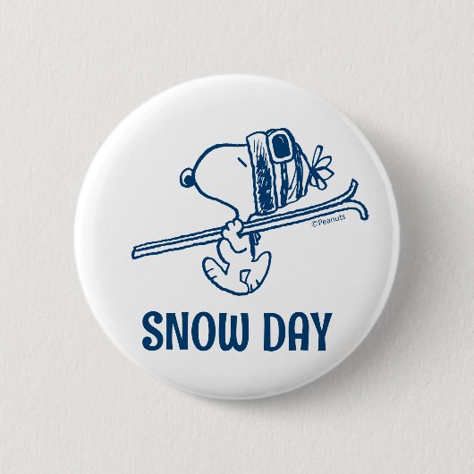 pinda's | Snoopy Ski Trip Ronde Button 5,7 Cm (Voorkant)