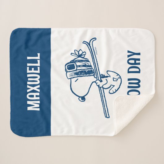 pinda's | Snoopy Ski Trip Sherpa Deken (Voorkant (horizontaal))