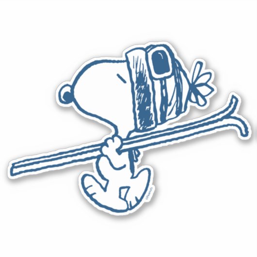 pinda's | Snoopy Ski Trip Sticker (Voorkant)