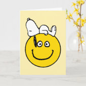 pinda's | Snoopy Smiley Face | Foto toevoegen Kaart (Gele Bloem)