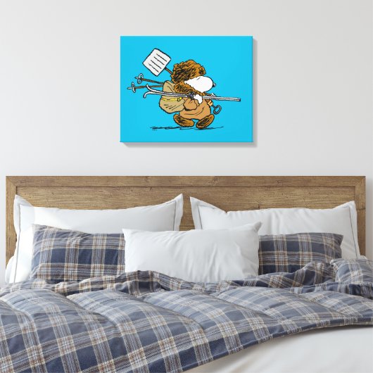 pinda's | Snoopy Snow Warrior Canvas Afdruk (Insitu (Slaapkamer))