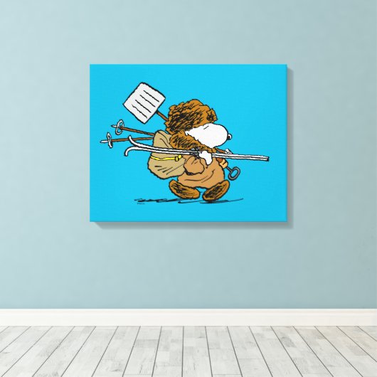 pinda's | Snoopy Snow Warrior Canvas Afdruk (Insitu (Houten vloer))