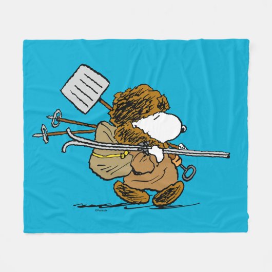 pinda's | Snoopy Snow Warrior Fleece Deken (Voorkant (Horizontaal))