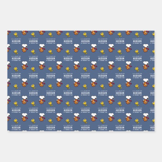 pinda's | Snoopy Space Birthday Inpakpapier Vel (Voorkant 2)