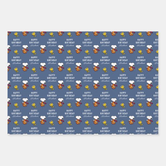 pinda's | Snoopy Space Birthday Inpakpapier Vel (Voorkant 2)