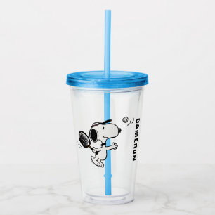 pinda's Snoopy speelt tennis Acryl Drinkbeker