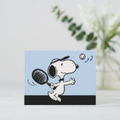 pinda's | Snoopy speelt tennis Briefkaart (Staand voorkant)