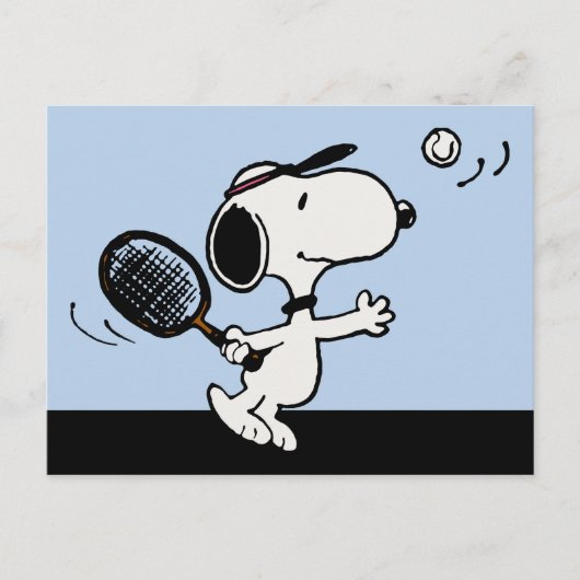 pinda's | Snoopy speelt tennis Briefkaart (Voorkant)