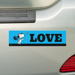 pinda's   Snoopy speelt tennis Bumpersticker