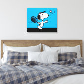 pinda's | Snoopy speelt tennis Canvas Afdruk (Insitu (Slaapkamer))