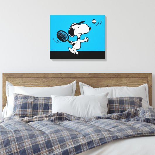 pinda's | Snoopy speelt tennis Canvas Afdruk (Insitu (Slaapkamer))